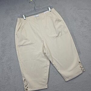 Croft Barrow‎ Shorts Womens 0X Skimmer Mid Rise Pull On Cut Out Hem Stretchy